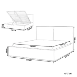 MOISSAC - Bed - Lichtgrijs - 160 X 200 Cm - Polyester -VIDAXL Winkel 92c3f32412ed46619720a03ed03cbcc0