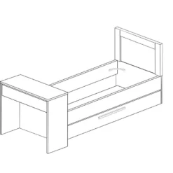 Bed Shipley 90x200 Met Bureau En Bedlade - Grenen/ Wit -VIDAXL Winkel 946e78b091304fcb8286a4fe579df431