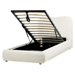 BLAGNAC - Bed Met Opbergruimte - Gebroken Wit - 90 X 200 Cm - Bouclé -VIDAXL Winkel 9c9105fa93ed4516a1da9a01713e26cd