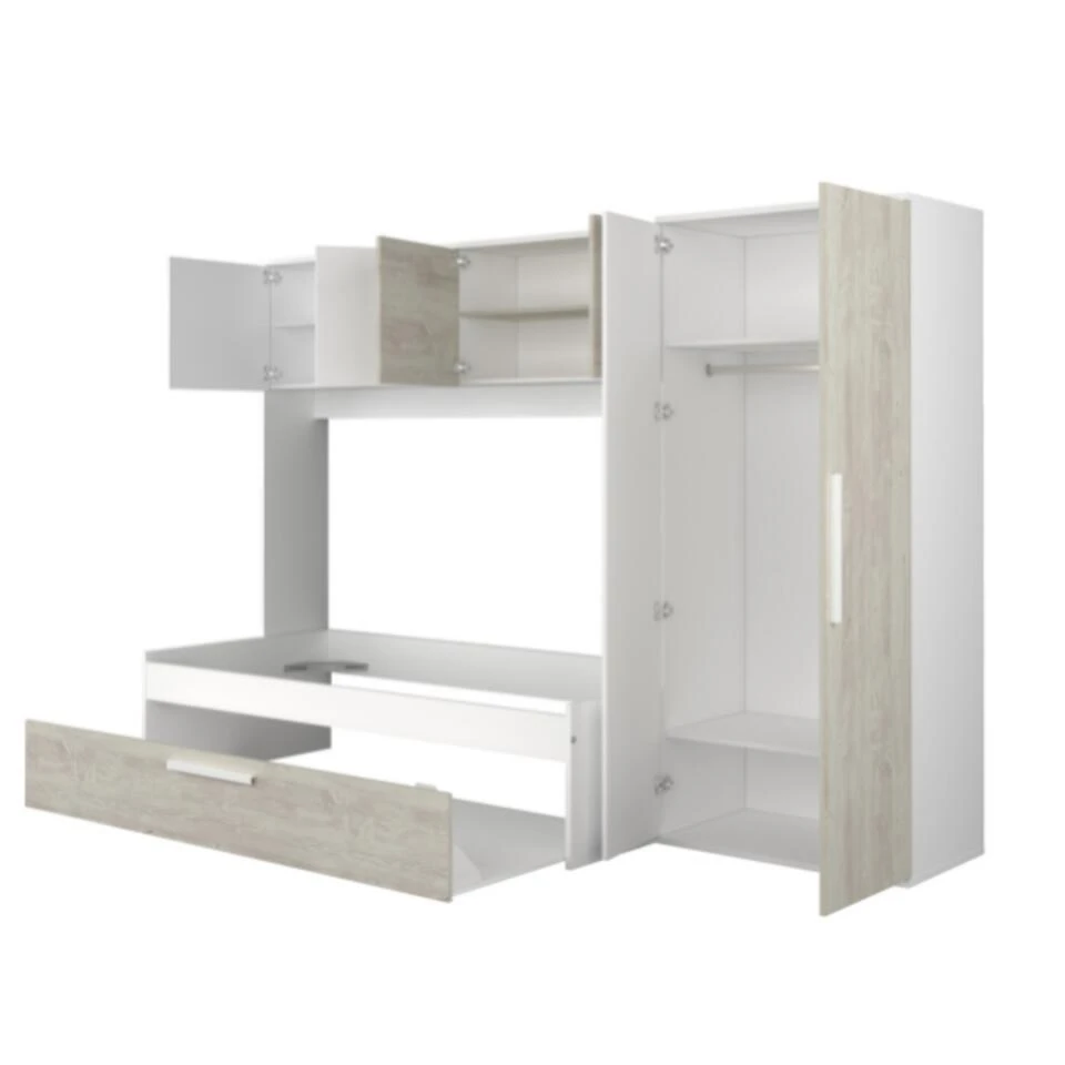 Bed Lev 90x200 Cm Met Kast En Bedlade - Grenen/wit 5 Bed Lev 90x200 Cm Met Kast En Bedlade - Grenen/wit - Afbeelding 5