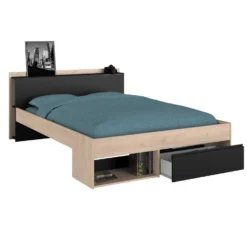 Bed Most 160x200cm - Eik/zwart -VIDAXL Winkel a41029d7097e4a5ebd32a44ba2a65325