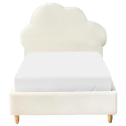 BELLEVUE - Eenpersoonsbed - Gebroken Wit - 90 X 200 Cm - Bouclé -VIDAXL Winkel a4521cf23c6047dd8110a9fce3a614d1