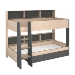 Stapelbed Leo Incl. Matrasbodems - Eik/grijs