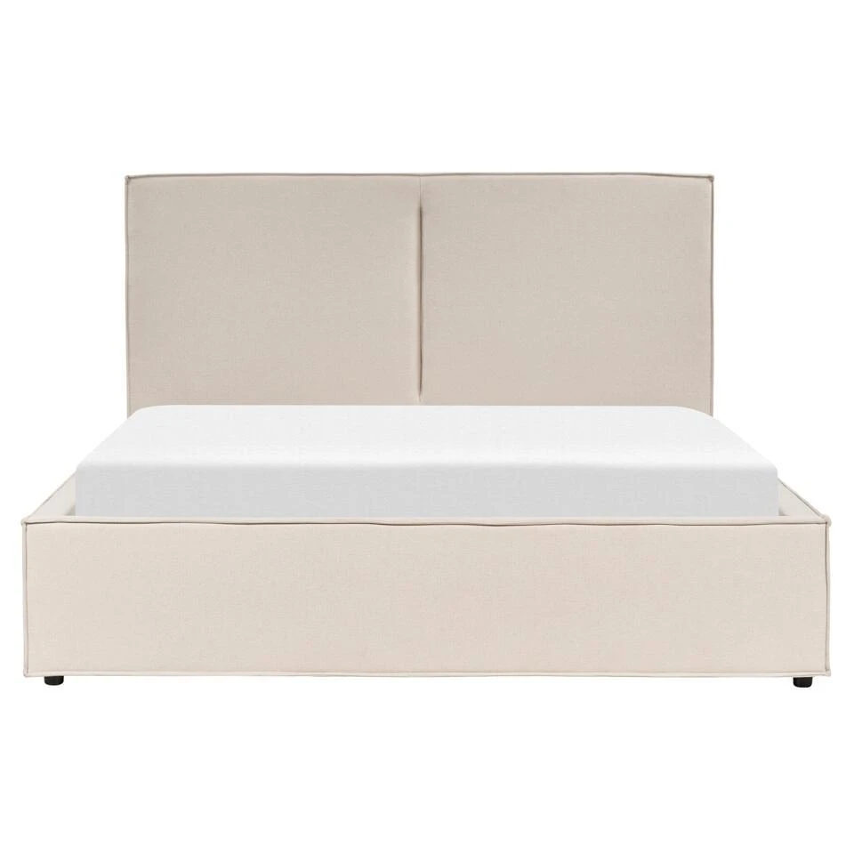 MOISSAC - Bed - Beige - 160 X 200 Cm - Polyester 7 MOISSAC - Bed - Beige - 160 X 200 Cm - Polyester - Afbeelding 7