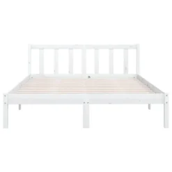 VidaXL - Bed Frame Met Hoofdeinde - Wit - Massief Grenenhout - 160x200 Cm -VIDAXL Winkel b1c99529e22144ad81969d1fbb674ba3