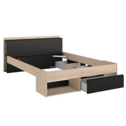 Bed Most 160x200cm - Eik/zwart -VIDAXL Winkel b87e8a40f4ff4fb8a441cbf0783945f8