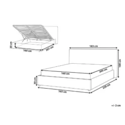 LAVAUR - Bed Met Opbergruimte - Beige - 160 X 200 Cm - Bouclé -VIDAXL Winkel b9fbfaf8a18a4d008611f91176950ca7