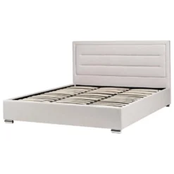 ROUEN - Bed Met Opbergruimte - Lichtbeige - 180 X 200 Cm - Polyester -VIDAXL Winkel c130026b081b47dca09346ba458c9a85