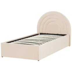 ANET - Bed Met Opbergruimte - Beige - 90 X 200 Cm - Fluweel -VIDAXL Winkel c9f6a3b35df34c19b2f78631137e84ea