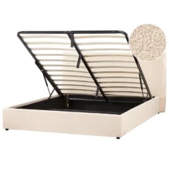 LAVAUR - Bed Met Opbergruimte - Beige - 160 X 200 Cm - Bouclé -VIDAXL Winkel cab1ad5b0c17449597d5f34c92bedd69