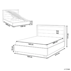 ROUEN - Bed Met Opbergruimte - Lichtbeige - 160 X 200 Cm - Polyester -VIDAXL Winkel d17828d9a96542da9df829db133a0727 1