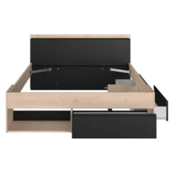 Bed Most 160x200cm - Eik/zwart -VIDAXL Winkel d3229e47c2894bae95330e9bd37c4359