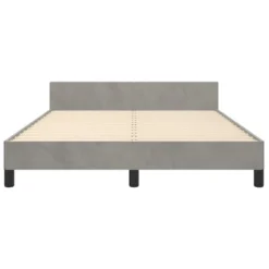 VidaXL - Tweepersoonsbed Met Hoofdeinde - Lichtgrijs - Fluweel - 140x190 Cm -VIDAXL Winkel d336d91cbb354df0ab139b9cf7689d1e