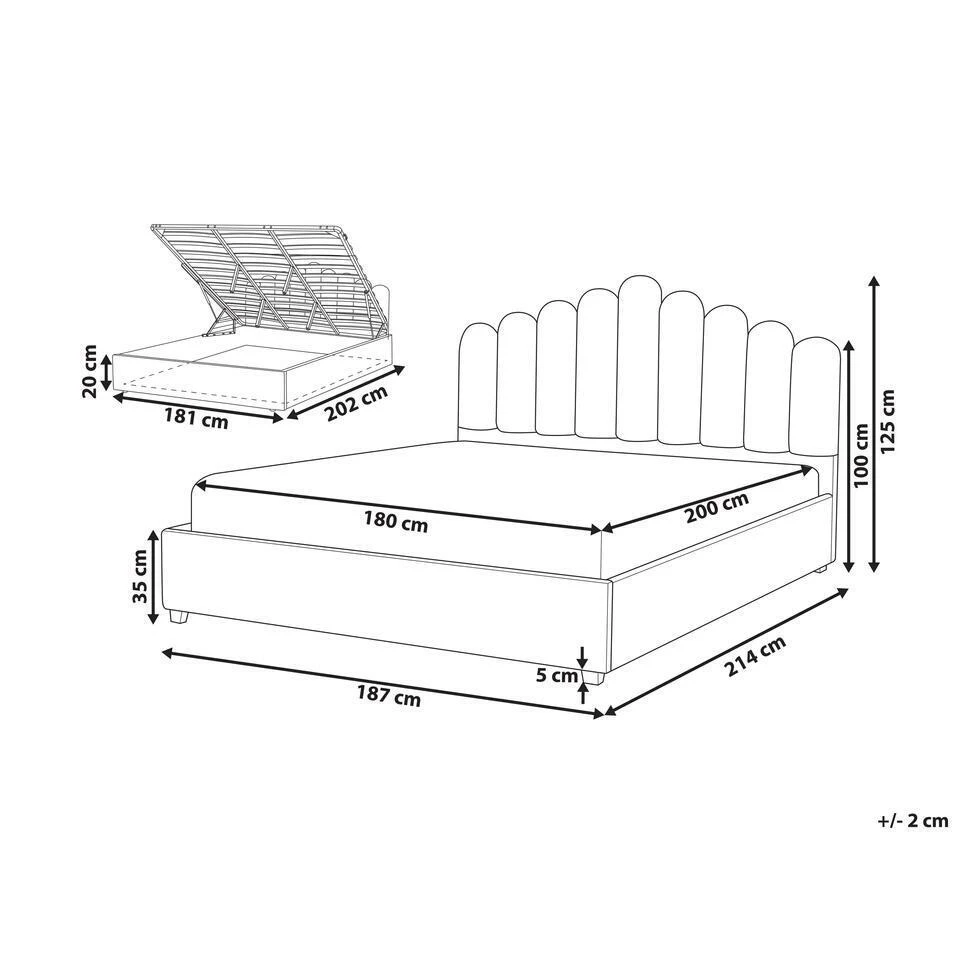 VINCENNES - Bed Met Opbergruimte - Roze - 180 X 200 Cm - Fluweel 3 VINCENNES - Bed Met Opbergruimte - Roze - 180 X 200 Cm - Fluweel - Afbeelding 3