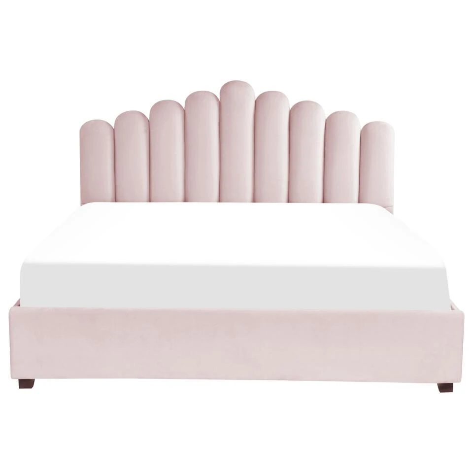 VINCENNES - Bed Met Opbergruimte - Roze - 180 X 200 Cm - Fluweel 7 VINCENNES - Bed Met Opbergruimte - Roze - 180 X 200 Cm - Fluweel - Afbeelding 7
