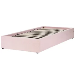 DINAN - Eenpersoonsbed - Roze - 90 X 200 Cm - Bouclé -VIDAXL Winkel da65cc61d5d04eb1a76e1eb4b4025137