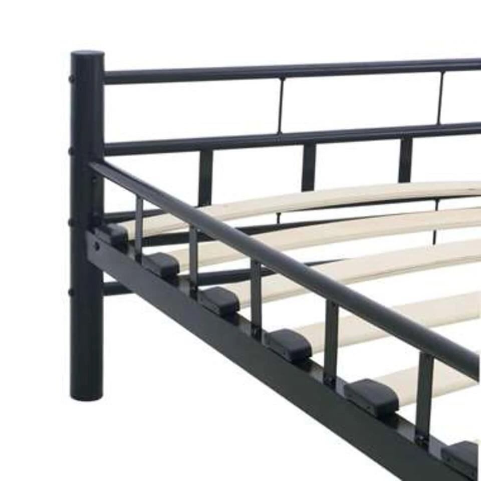 VidaXL - Bed Frame Met Hoofdeinde - Zwart - Staal - 140x200 Cm 2 VidaXL - Bed Frame Met Hoofdeinde - Zwart - Staal - 140x200 Cm - Afbeelding 2