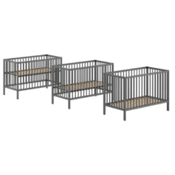 Vipack Babybed Dino - 60 X 120 Cm - Verstelbaar - Antraciet Dennenhout -VIDAXL Winkel e362347f719d400bb88ca6195610d59d