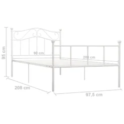 VidaXL - Bed Frame - Wit - Metaal - 90 X 200 Cm -VIDAXL Winkel f013de83a0ba4e72a4ee9940c7c1153e