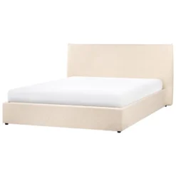 LAVAUR - Bed Met Opbergruimte - Beige - 160 X 200 Cm - Bouclé -VIDAXL Winkel f96c209086914a179d5c038561a3258a